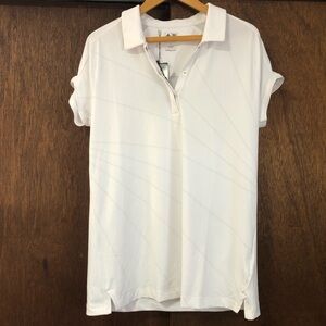Adidas White Short Sleeve Button Down Shirt